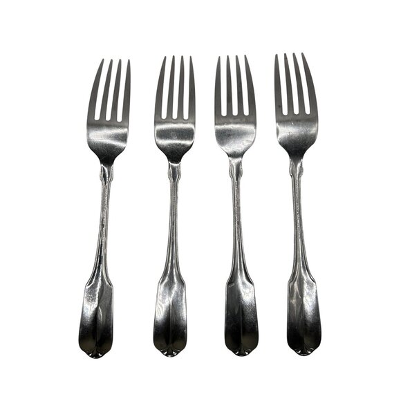 Oneida Silver Gloria Montclair Wmarogers Stainless Steel Fork 4 Glossy Flatware - Picture 4 of 5